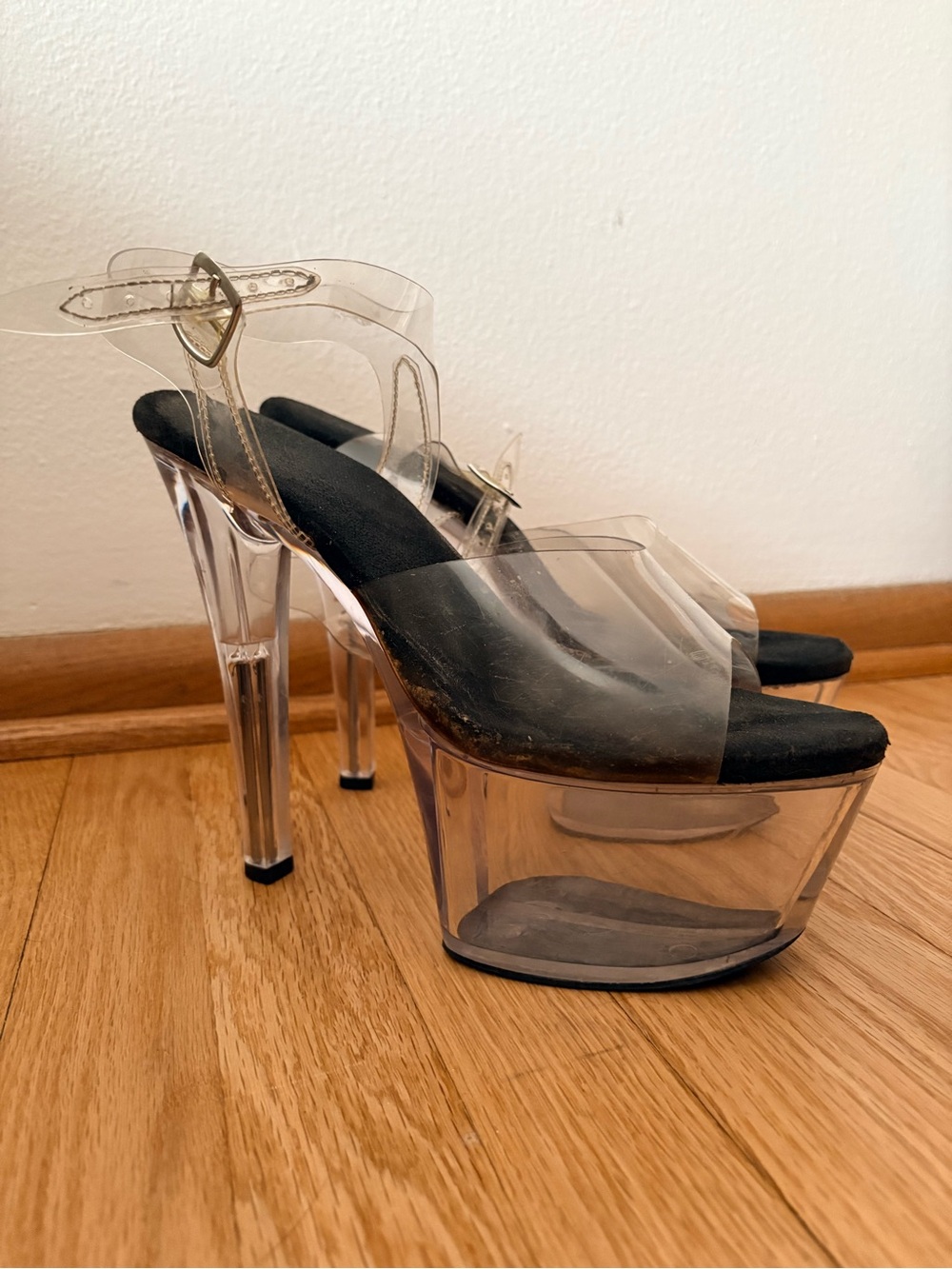 Women’s platform dance heel well worn